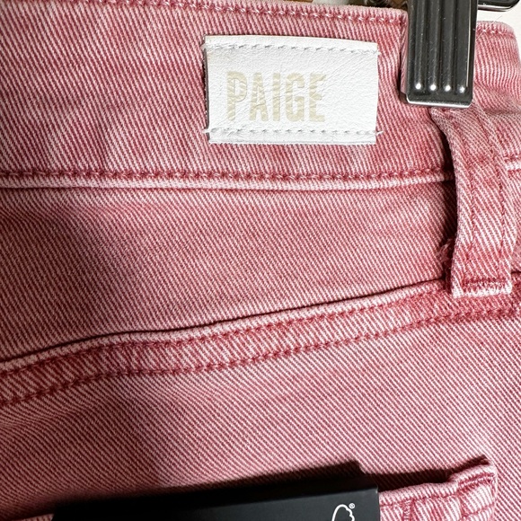 Paige Jeans Cindy High Rise Straight Ankle Exposed Button Fly Soft Rose Size 27 - Picture 3 of 10
